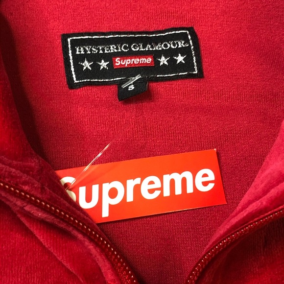 Supreme Hysteric Glamour Zip Up Velour Track Jacket Mens Small Size - Picture 6 of 7